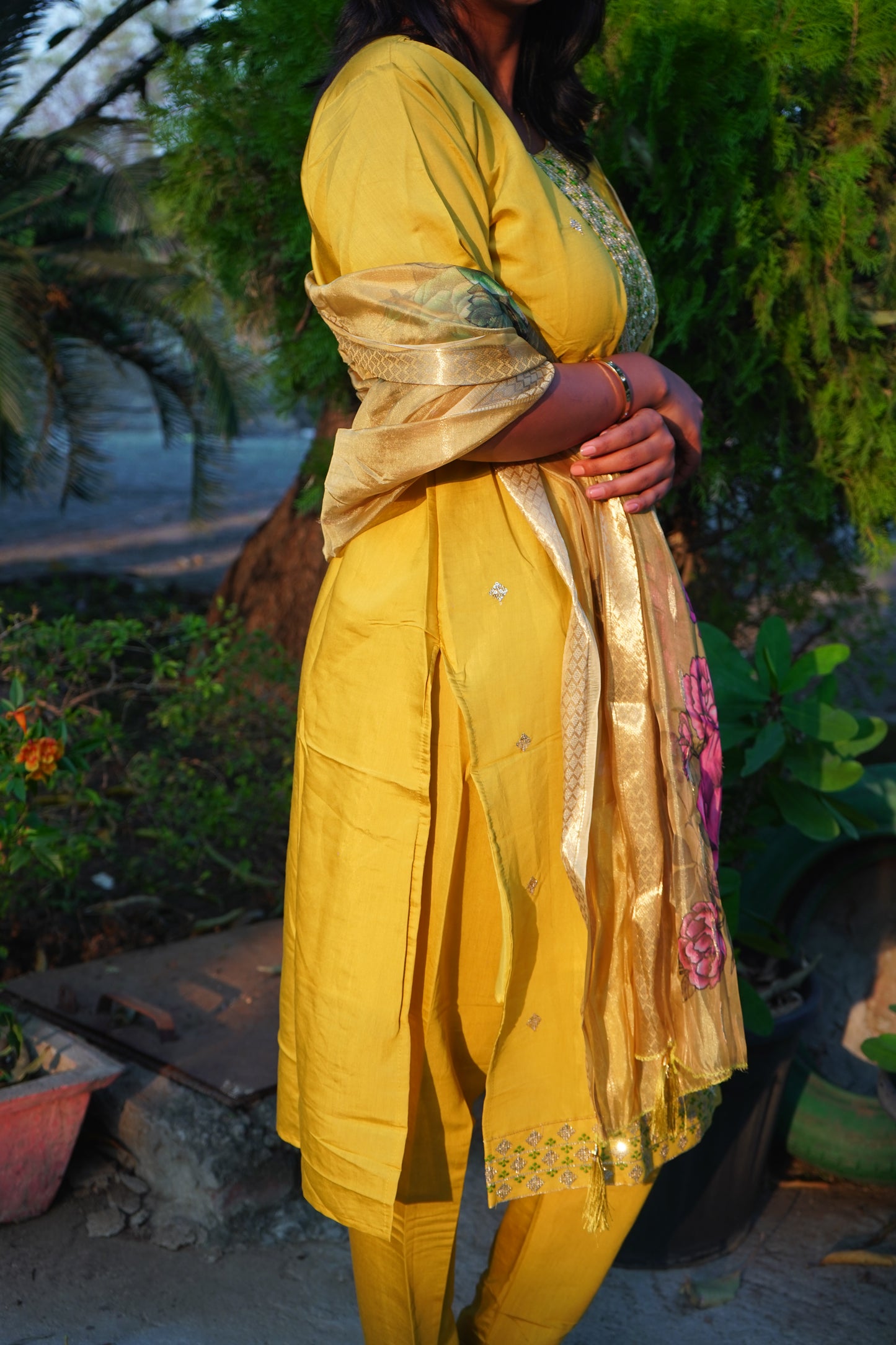Yellow Kurta Set with Duppatta
