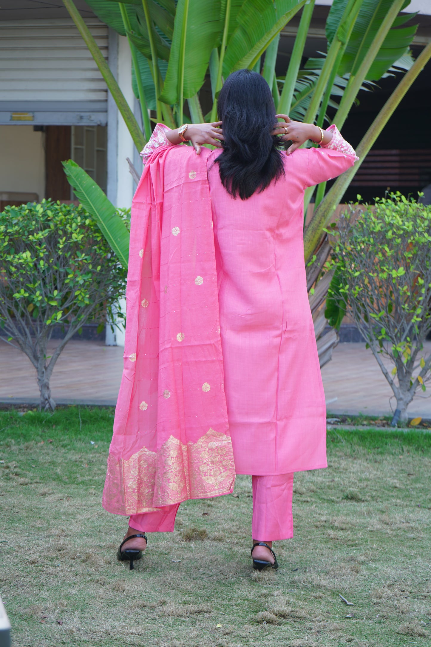 Baby Pink Kurta set with Duppatta and Pant
