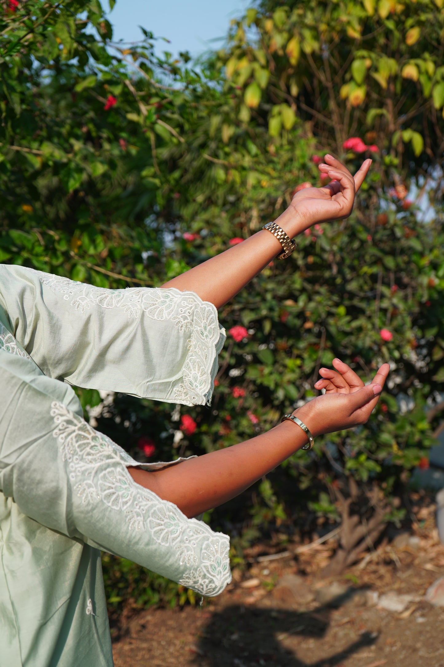 Green Kurta set with Duppatta and Pants