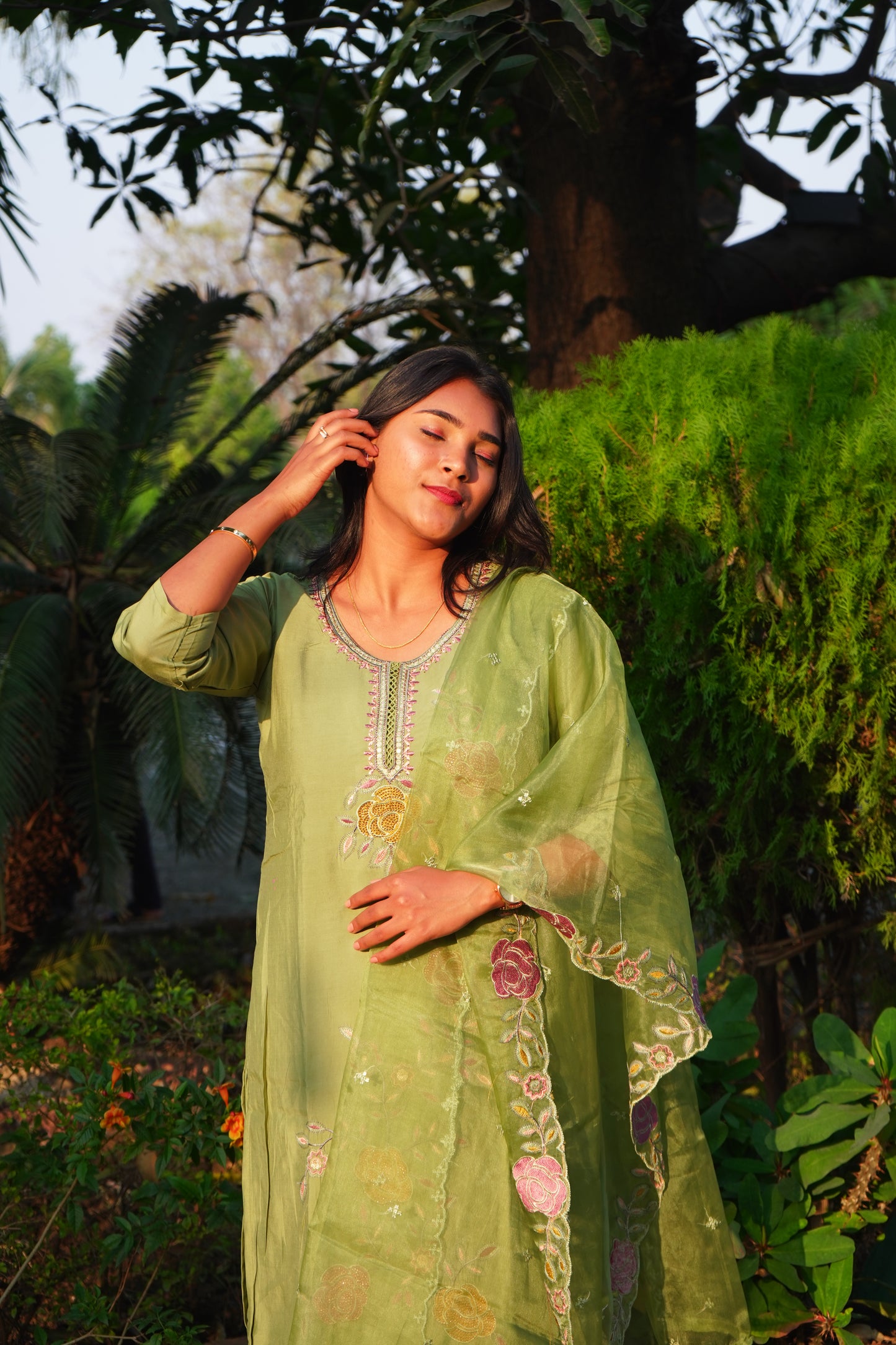 Light Green Kurta set with Duppatta
