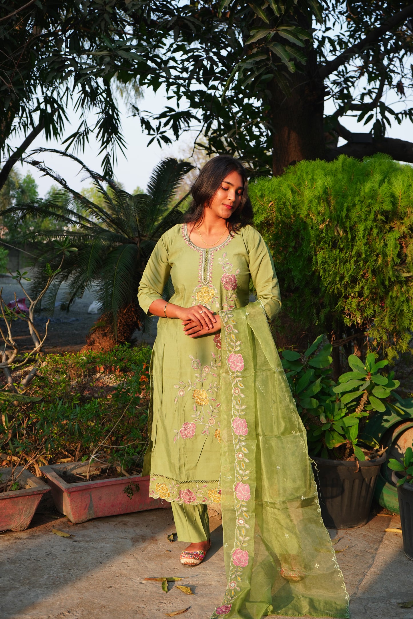 Light Green Kurta set with Duppatta