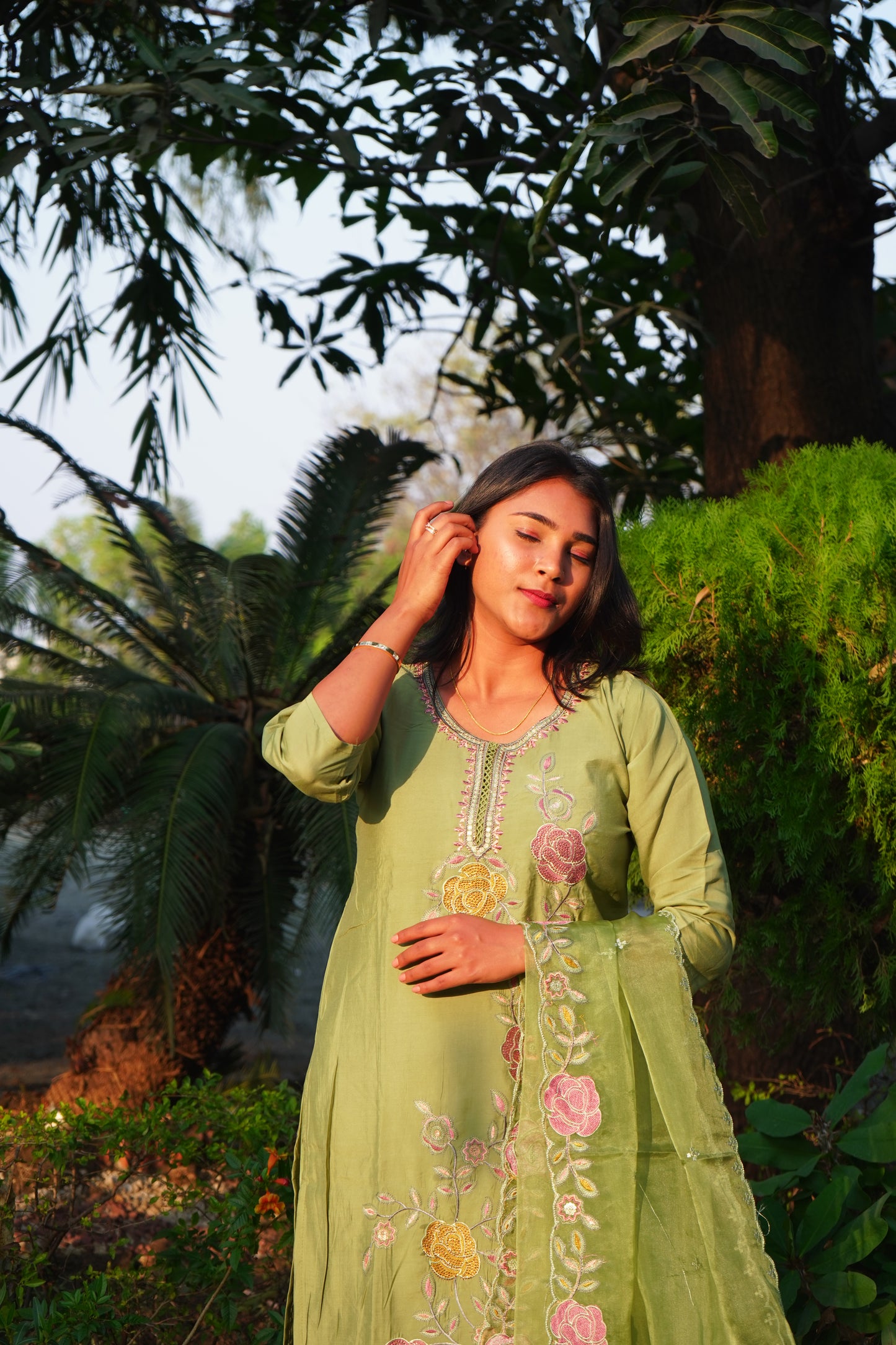 Light Green Kurta set with Duppatta