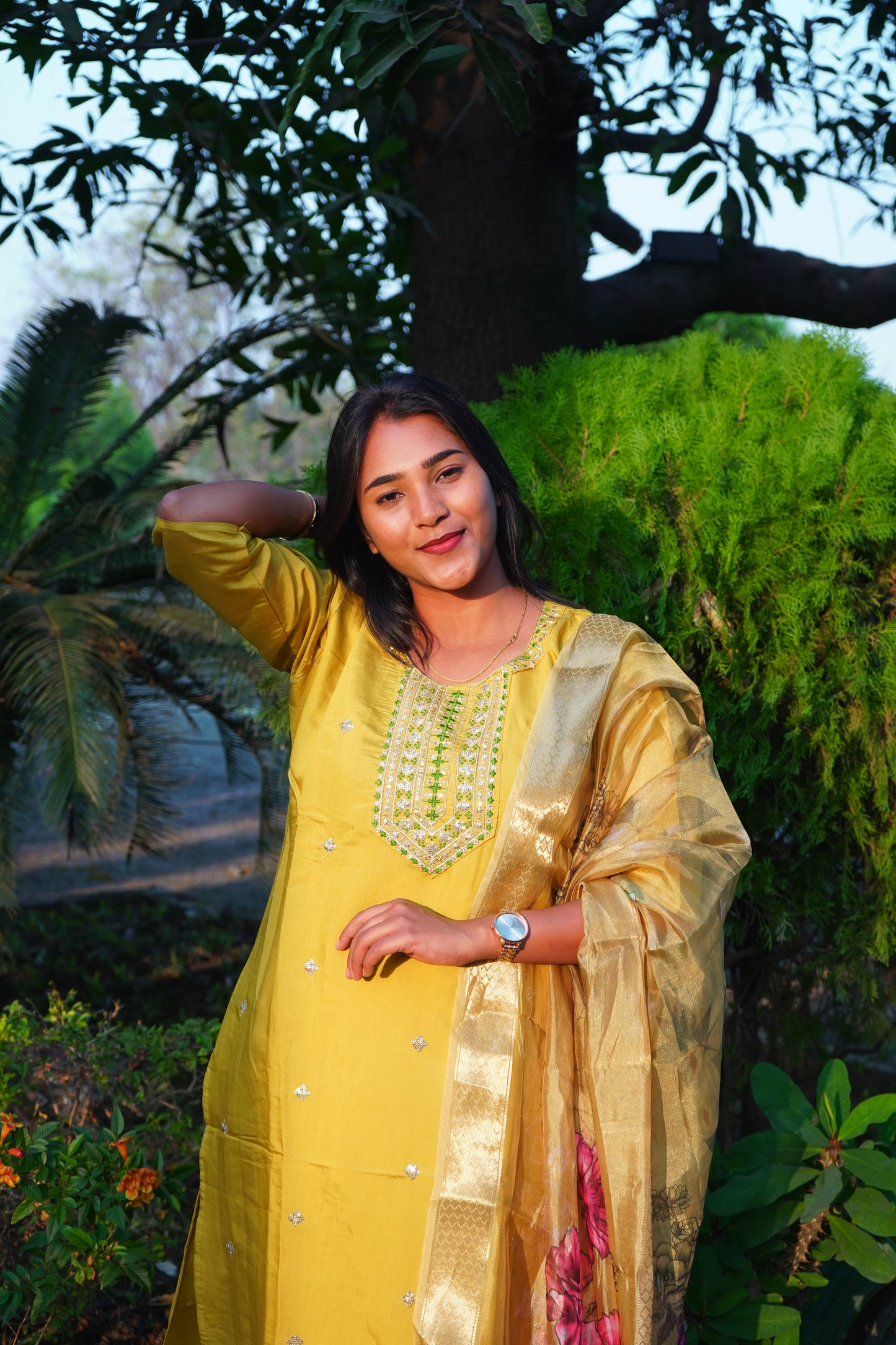 Yellow Kurta Set with Duppatta